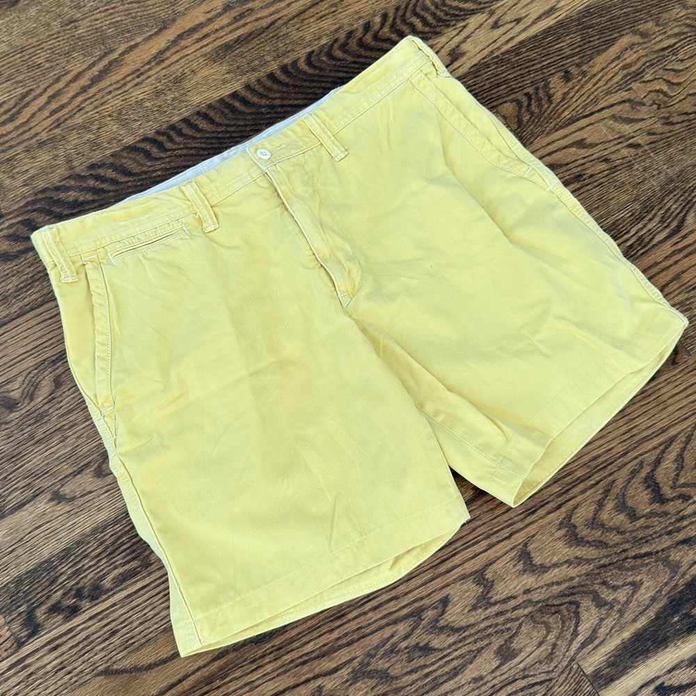 Vintage 90's Polo Ralph Lauren Yellow Chino Shorts - Size 36